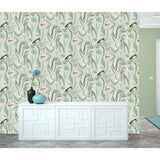 DUTCH WALLCOVERINGS Tapet Flamingo mintgrön