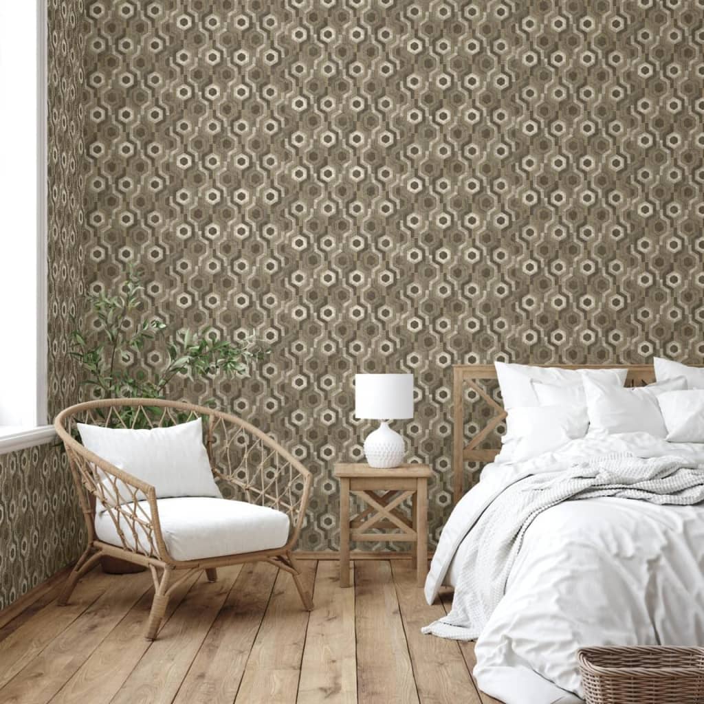 DUTCH WALLCOVERINGS Tapet Galactic brun och vit