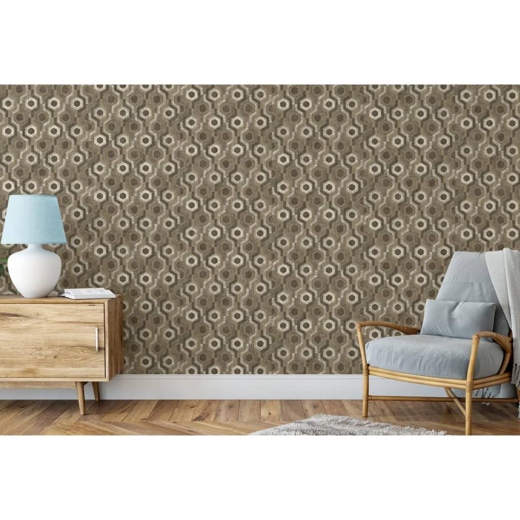 DUTCH WALLCOVERINGS Tapet Galactic brun och vit