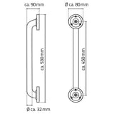 RIDDER Stödhandtag 45 cm svart aluminium