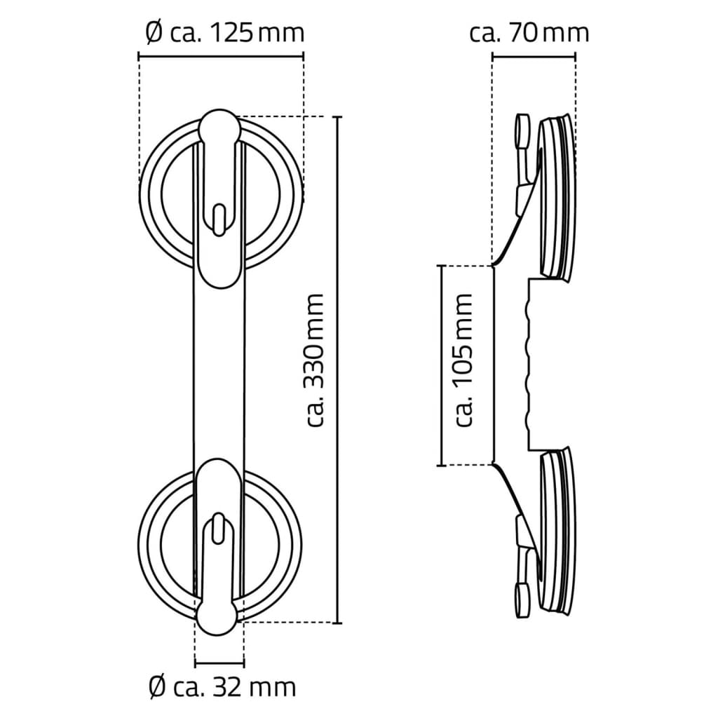 RIDDER Stödhandtag med sugkoppar 12,5 cm 100 kg A0150201