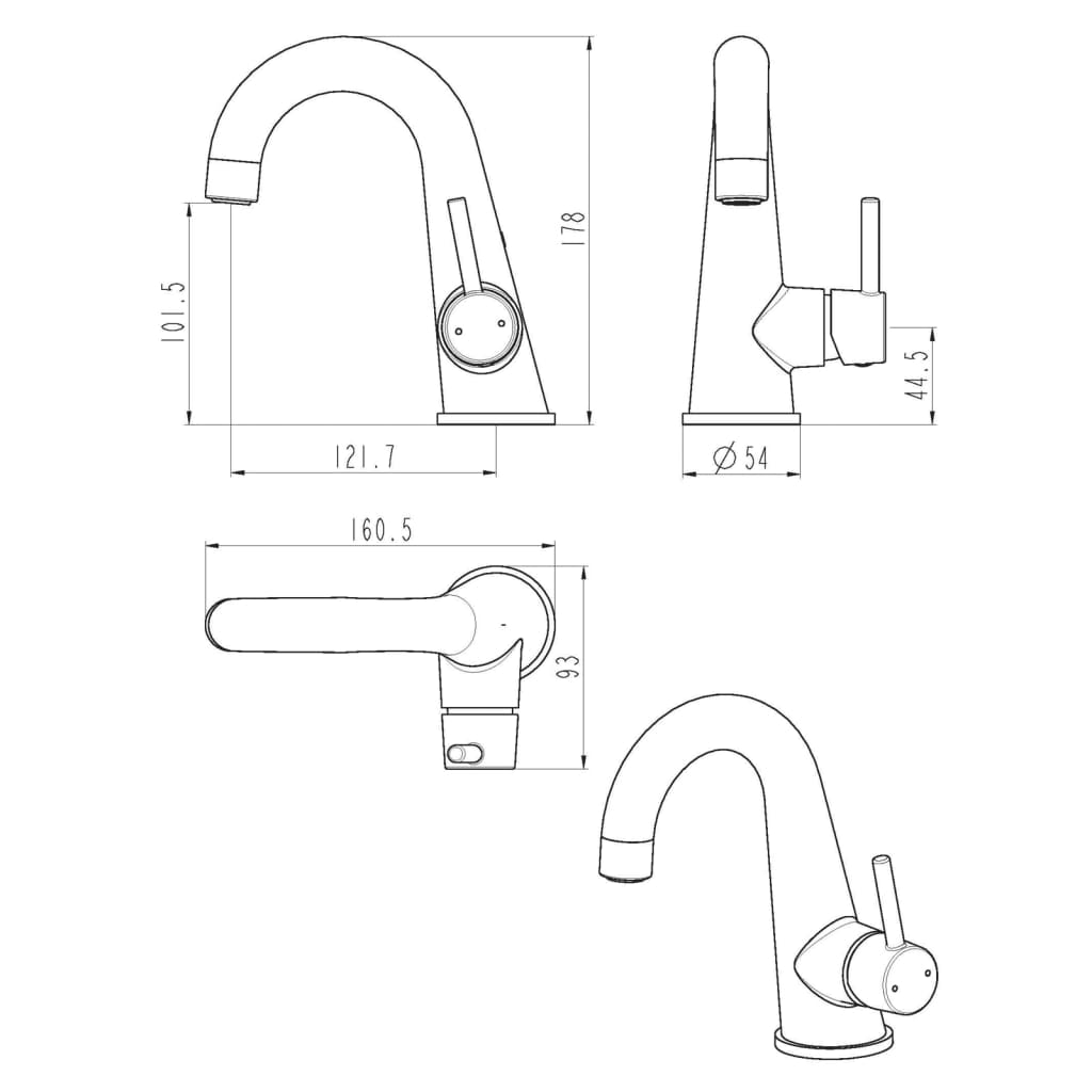 SCHÜTTE Tvättställsblandare PISA krom