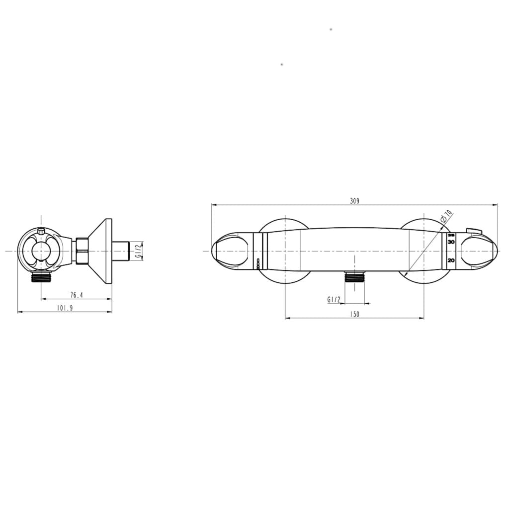 SCHÜTTE Termostatisk duschblandare SUPRA krom