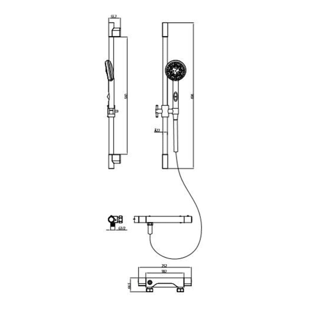 SCHÜTTE Duschset AQUA 2 SAVE krom