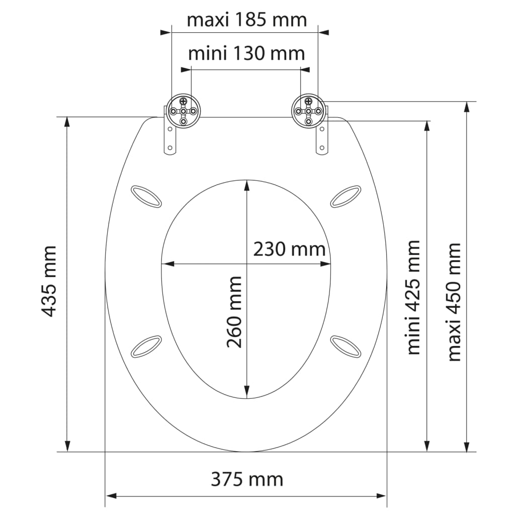 SCHÜTTE Toalettsits med mjuk stängning GREY STEEL