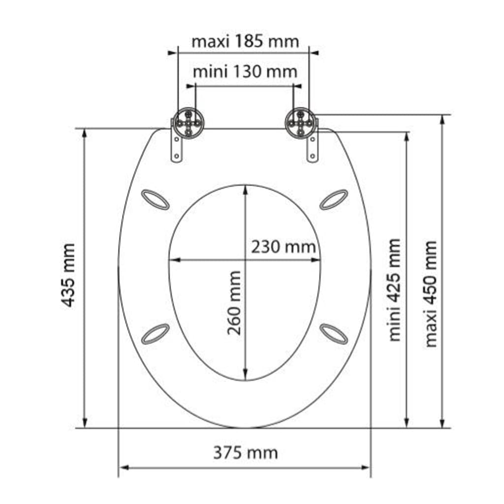 SCHÜTTE Toalettsits Massivt træ MDF brun