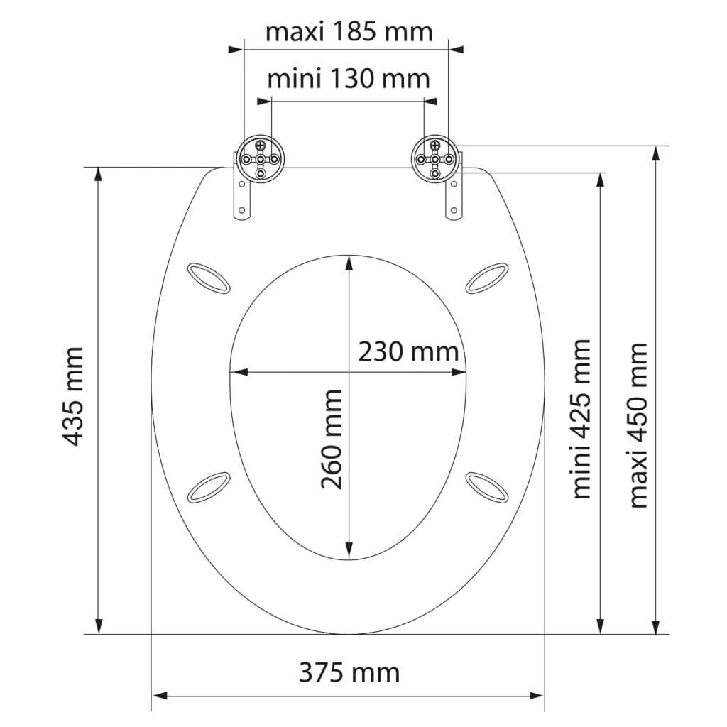 SCHÜTTE Toalettsits med mjuk stängning GREY STONE