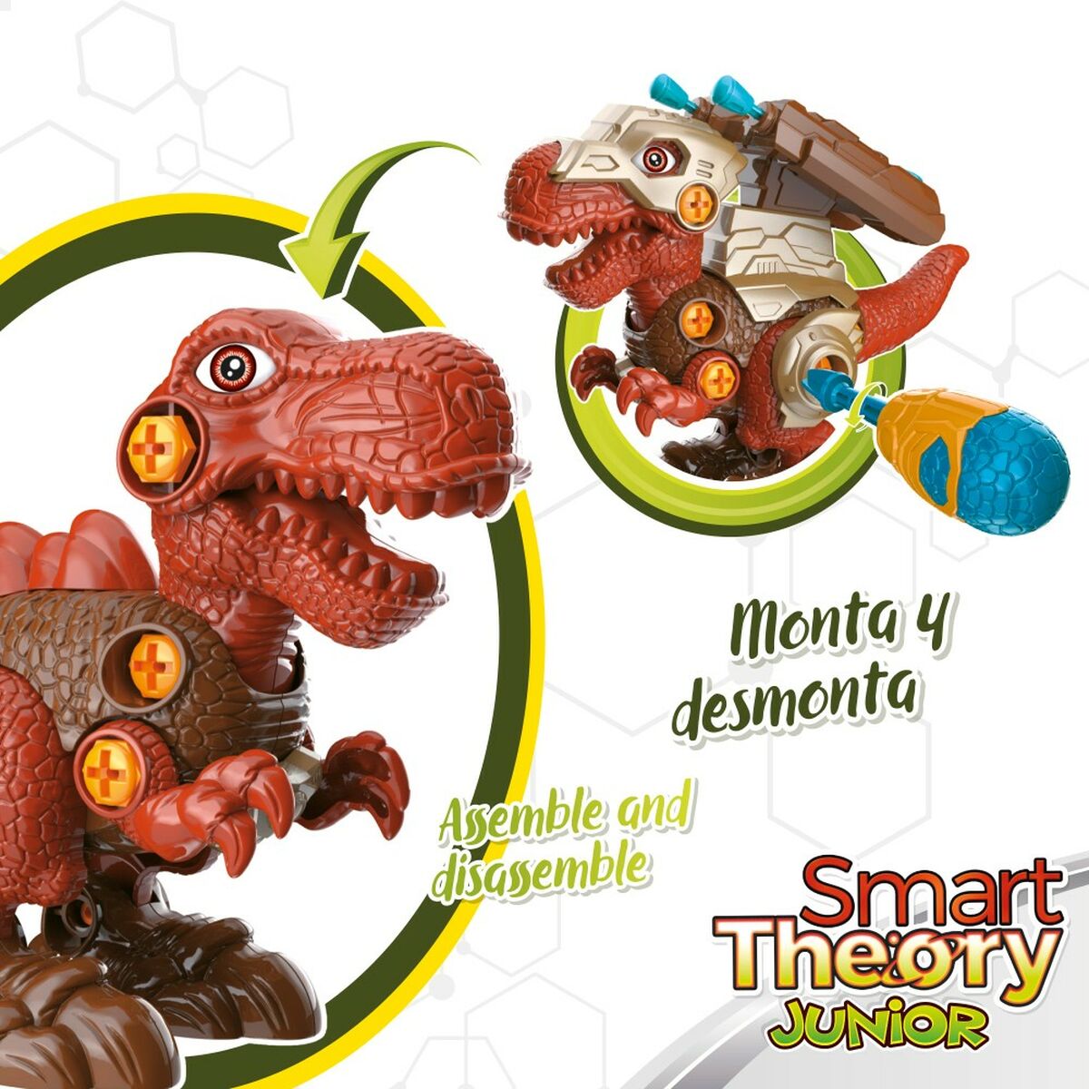 Set med 2 dinosaurier Colorbaby 21 x 14 x 9,5 cm ledad Projektilutskjutare 4 antal Dinosaurie