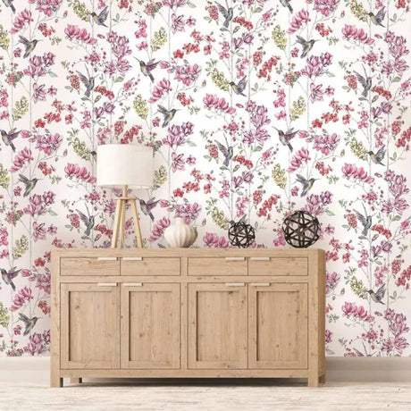 DUTCH WALLCOVERINGS Tapet kolibri rosa