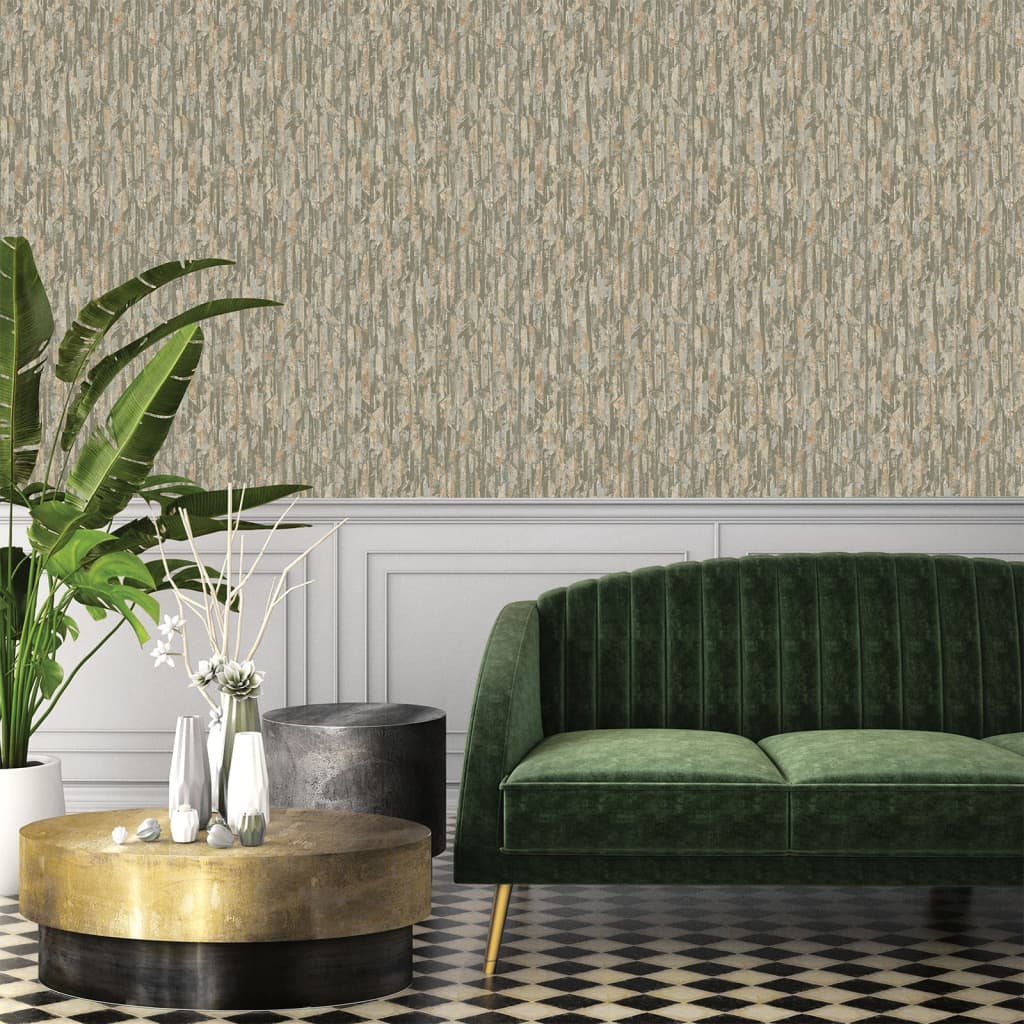 DUTCH WALLCOVERINGS Tapet Phoenix grön och beige