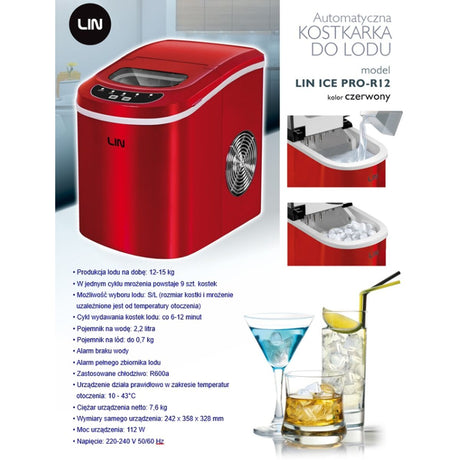 Ismaskin Lin ICE PRO-R12 Röd 112 W 2,2 L