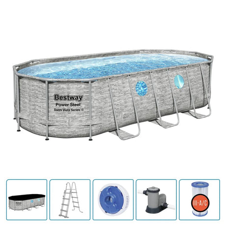 Bestway Pool Power Steel Swim Vista Series sæt 549x274x122 cm