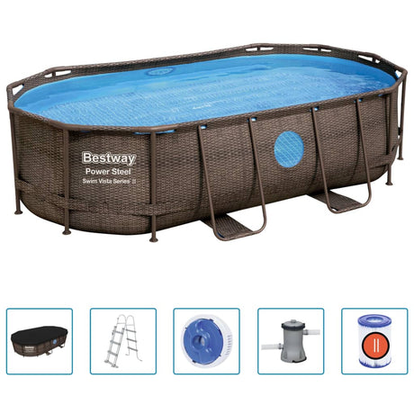 Bestway Pool Power Steel med tilbehør 427x250x100 cm