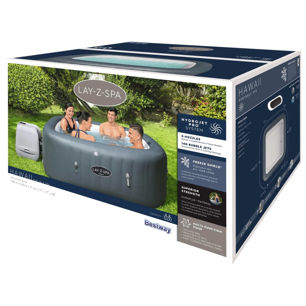 Bestway Lay-Z-Spa Uppblåsbart spabad Hawaii HydroJet Pro