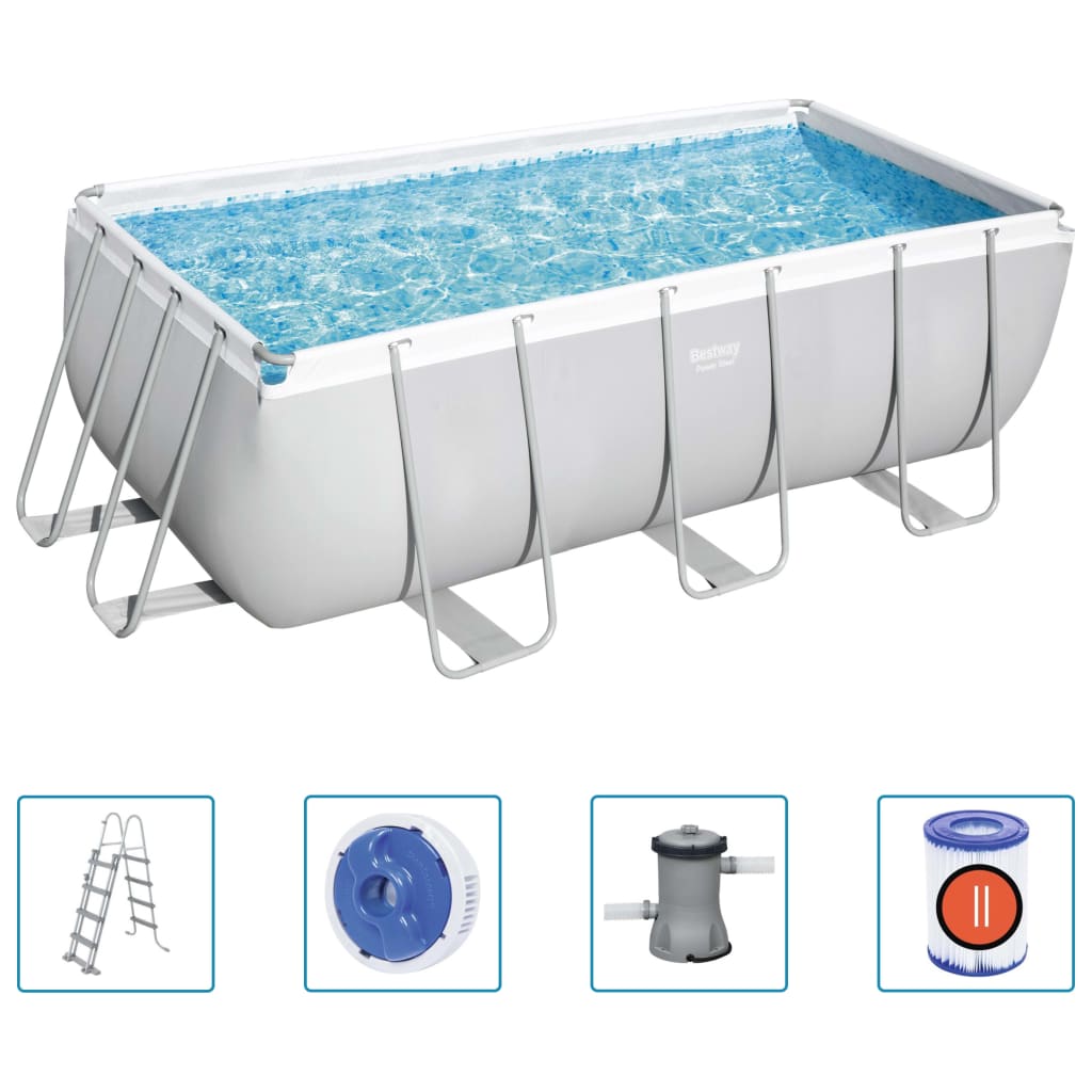 Bestway Pool Power Steel rektangulær 412x201x122 cm