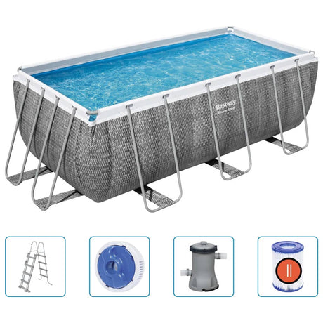 Bestway Pool Power Steel rektangulær 412x201x122 cm