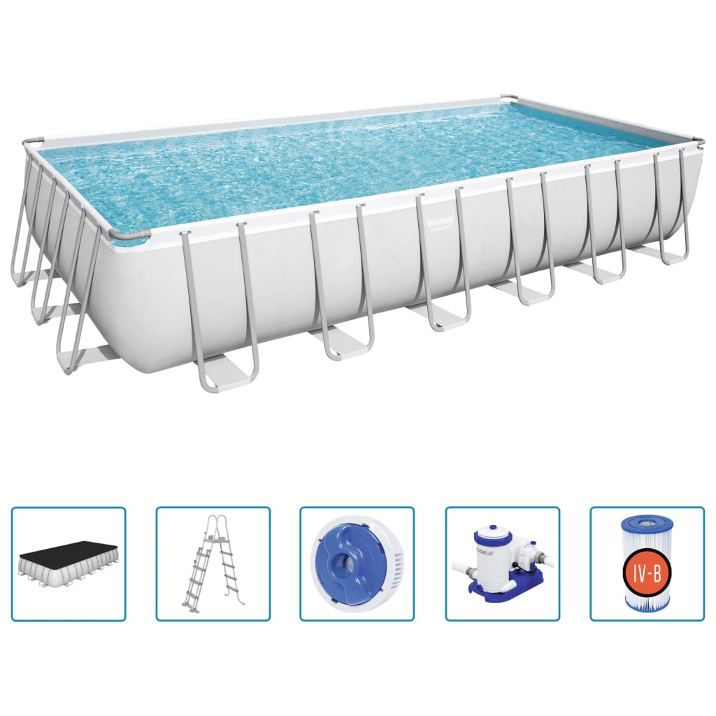 Bestway Pool Power Steel rektangulär 732x366x132 cm