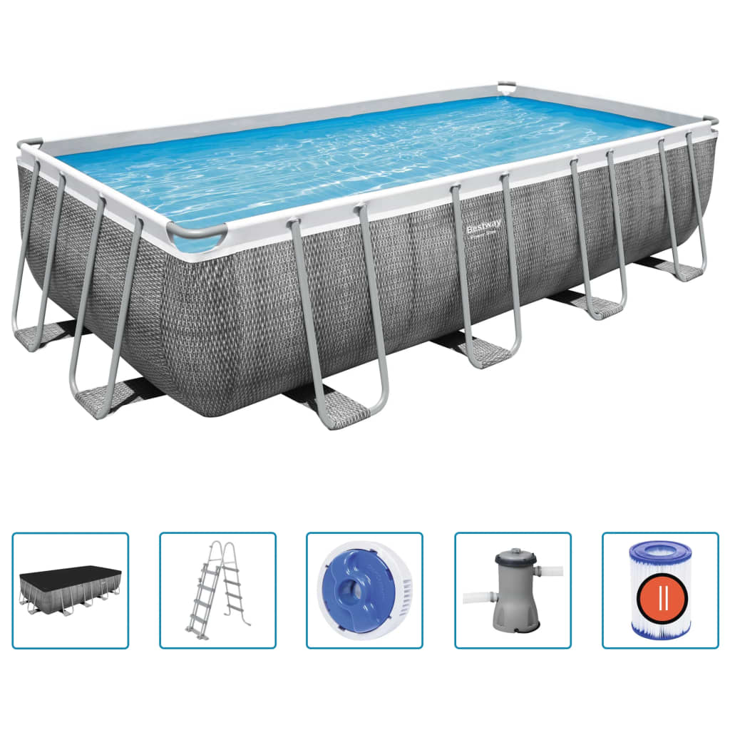 Bestway Pool Power Steel rektangulär 488x244x122 cm