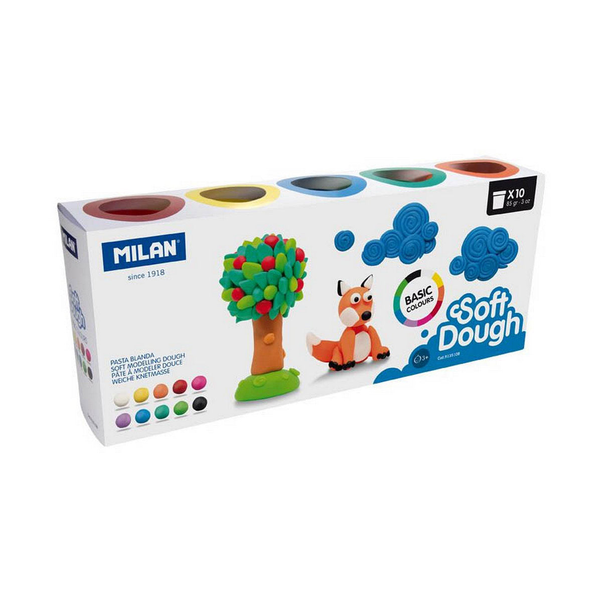 Modellera Spel Milan Soft dough 913510B Gul Blå Multicolour 85 g Grönsak (10 antal)