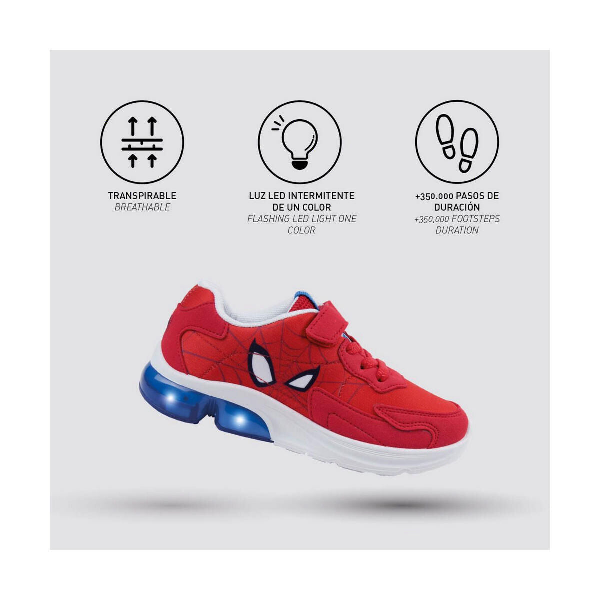 Sportskor med LED Spider-Man