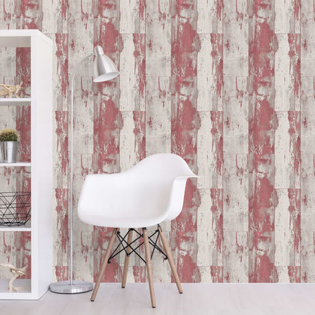 DUTCH WALLCOVERINGS Tapet trä röd och beige