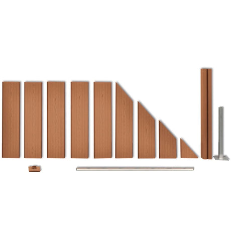 Staketpanel WPC 105x(105-185) cm brun