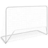 Fotbollsmål 2 st med nät 182x61x122 cm stål vit