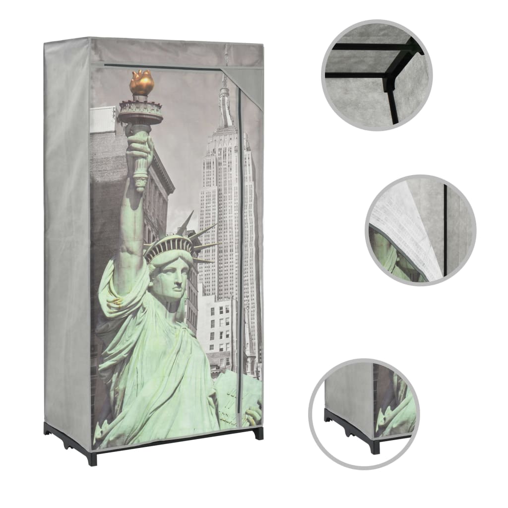 Garderob New York 75x45x160 cm tyg