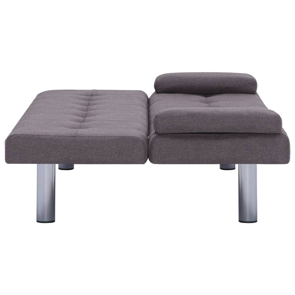 Bäddsoffa med två kuddar taupe polyester