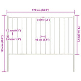 Staketpanel med stolpar pulverlackerat stål 1,7x0,75 m vit