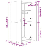 Garderob sonoma-ek 80x52x180 cm konstruerat trä