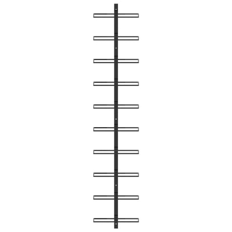 Väggmonterat vinställ för 10 flaskor svart metall