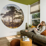 WallArt Tapet cirkelformad Umbrella Pines in Italy 190 cm