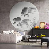 WallArt Tapet cirkelformad Two Goldfish 190 cm