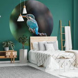 WallArt Tapet cirkelformad The Kingfisher 142,5 cm