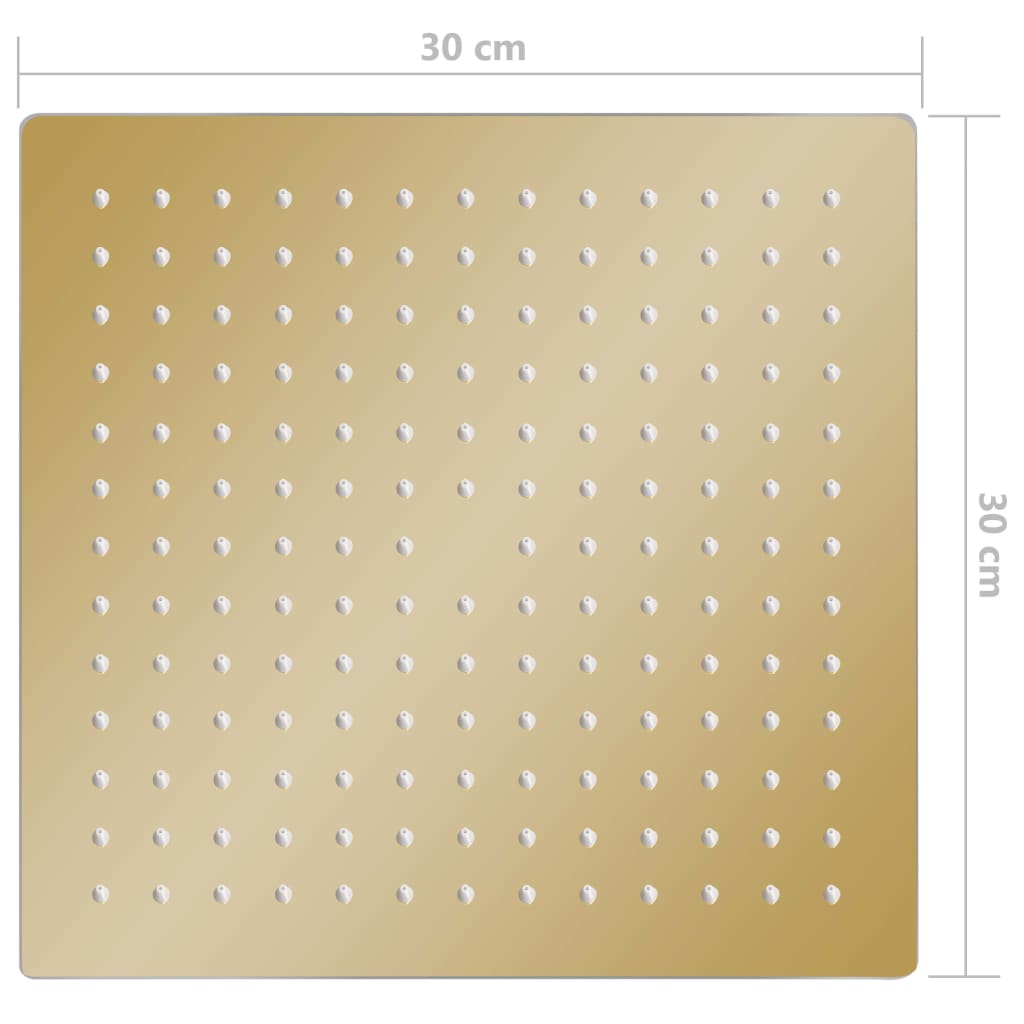 Takduschhuvud rostfritt stål 30x30 cm fyrkantigt guld