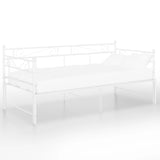 Utdragbar sängram bäddsoffa vit metall 90x200 cm