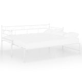 Utdragbar sängram bäddsoffa vit metall 90x200 cm