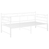 Utdragbar sängram bäddsoffa vit metall 90x200 cm