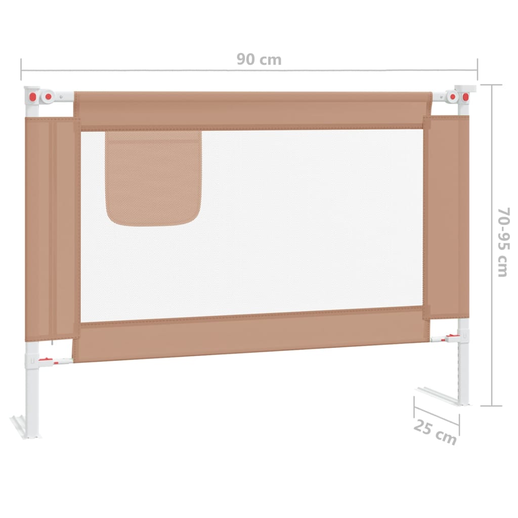 Sängskena för barn taupe 90x25 cm tyg