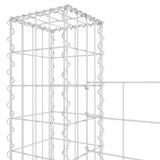 U-formad gabionkorg med 3 stolpar järn 260x20x200 cm