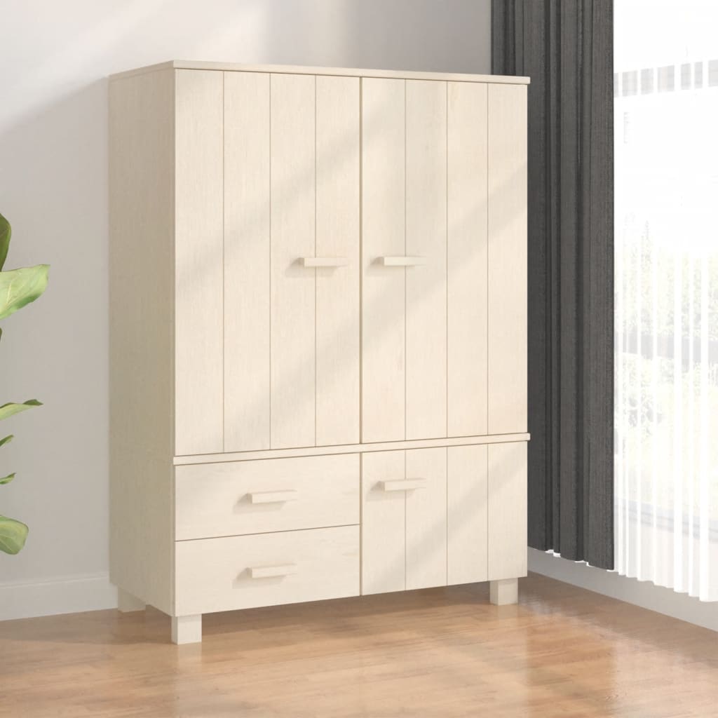 Garderob HAMAR honungsbrun 99x45x137 cm massiv furu