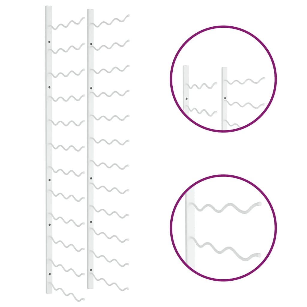 Väggmonteret vinställ for 36 flaskor vit jern