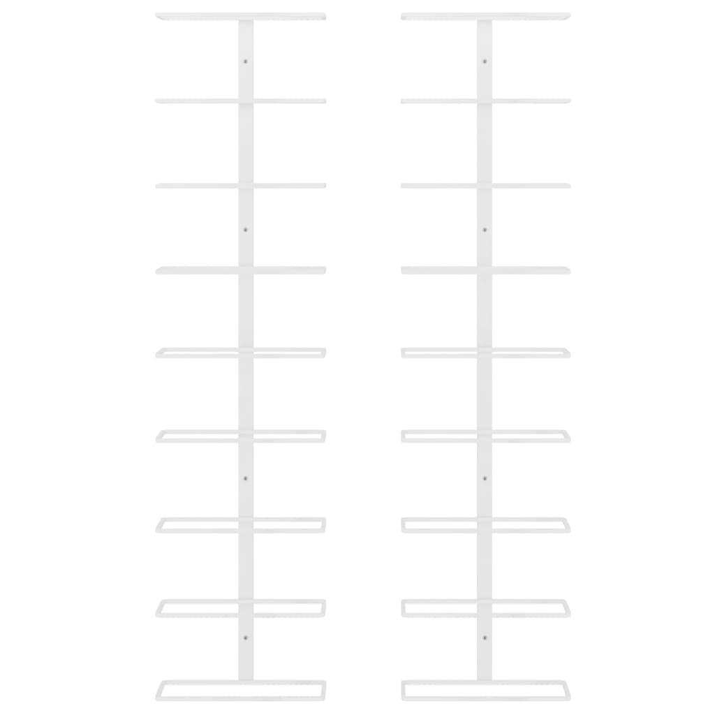 Väggmonteret vinställ for 9 flasker 2 st vit jern