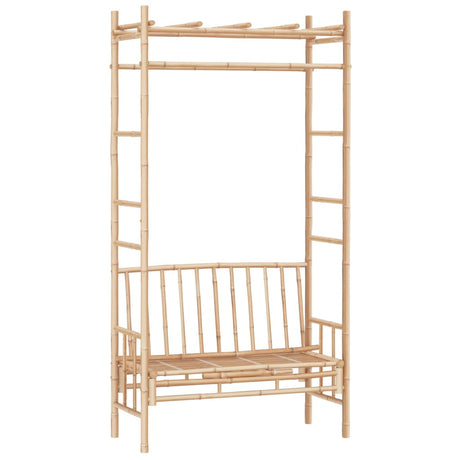 Trädgårdsbänk med pergola 116 cm bambu