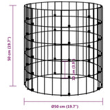 Planteringsgabion upphöjd rund galvaniserat stål Ø50x50 cm