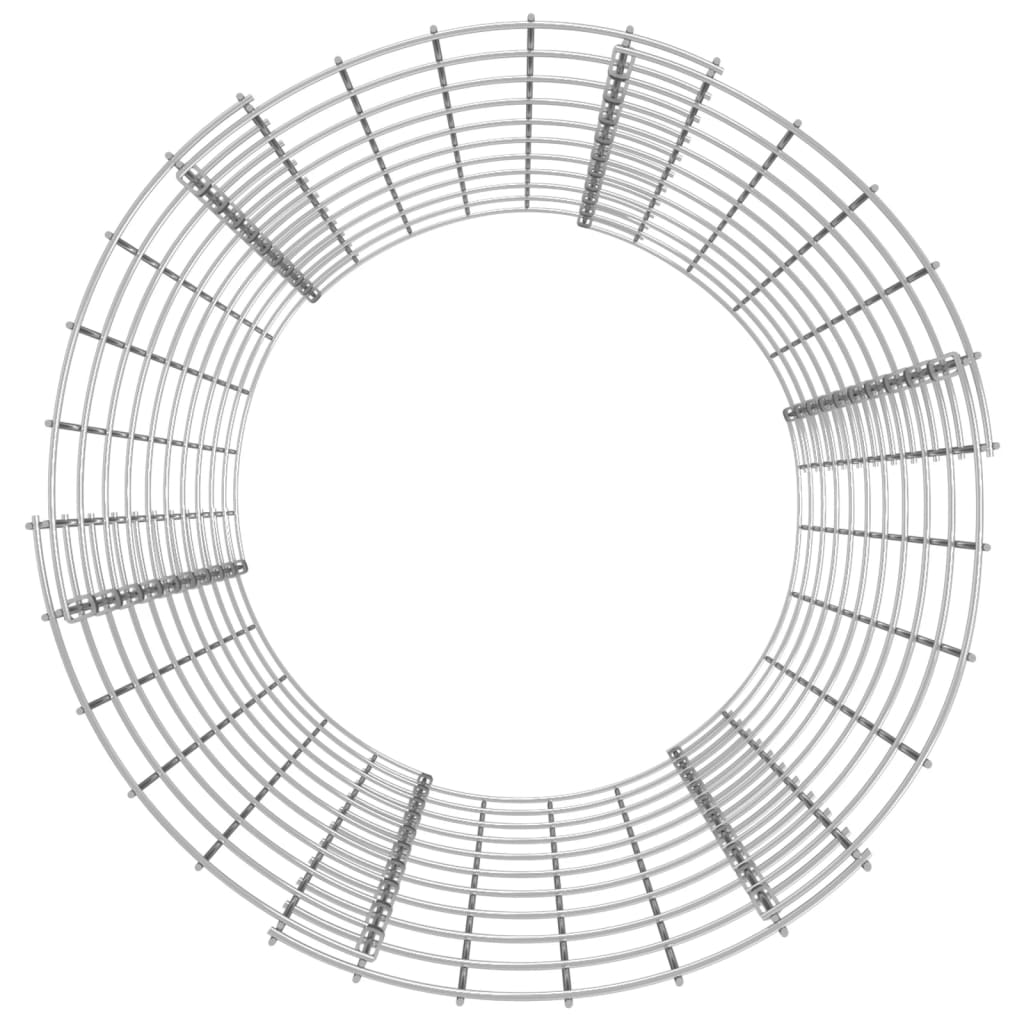 Planteringsgabion ophøjde rund galvaniseret stål Ø50x100 cm