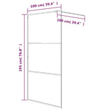 Duschvägg vit 100x195 cm klart ESG-glas