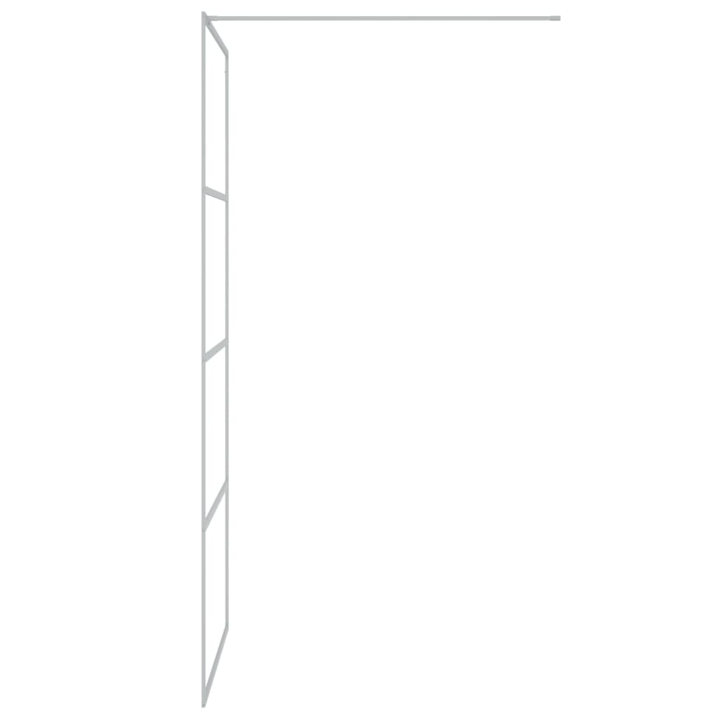 Duschvägg silver 90x195 cm klart ESG-glas