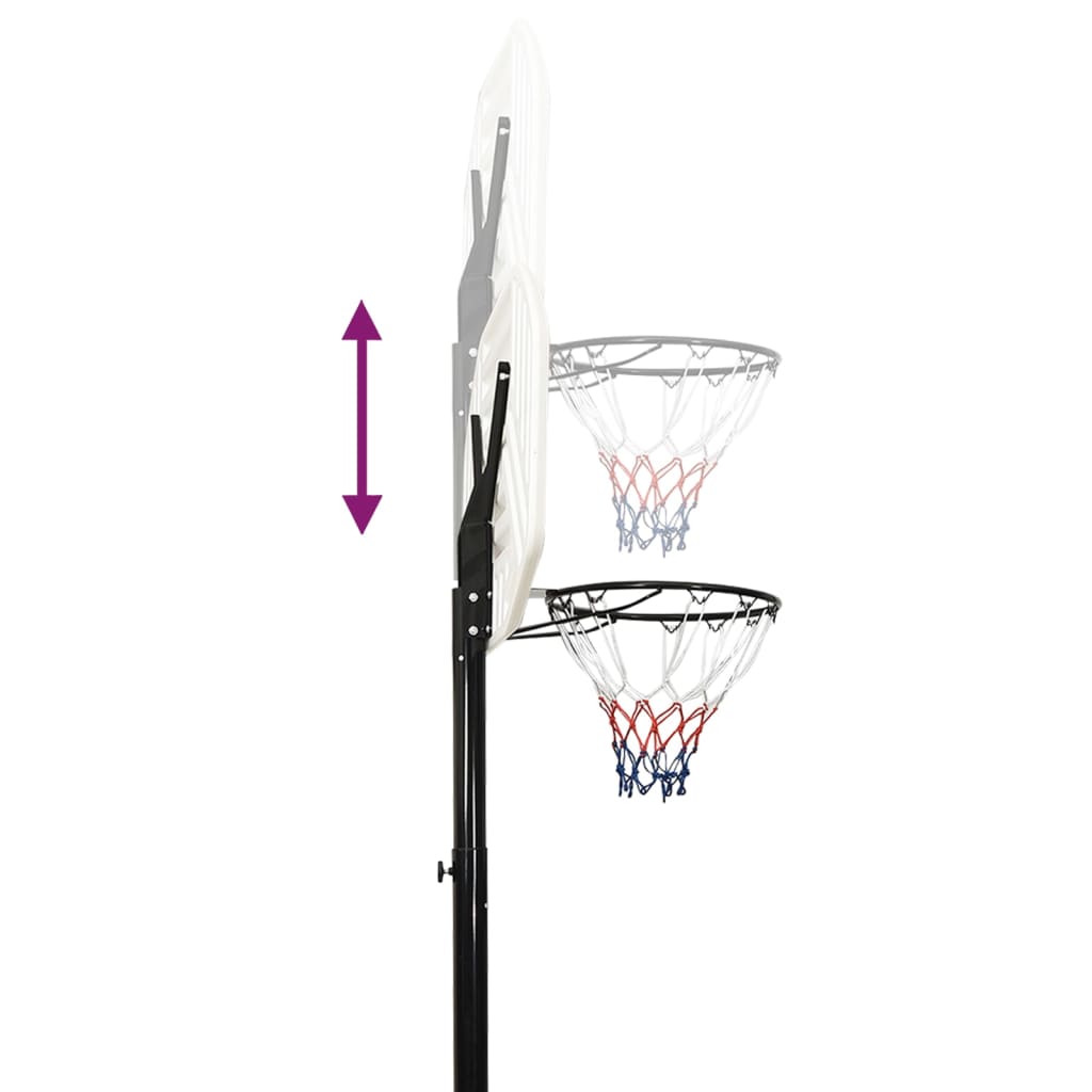 Basketkorg med stativ vit 258-363 cm polyeten